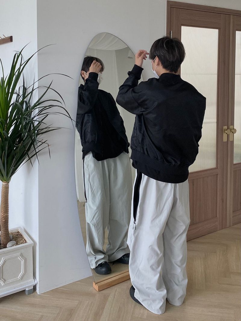 Color color zipper balloon pants 2C