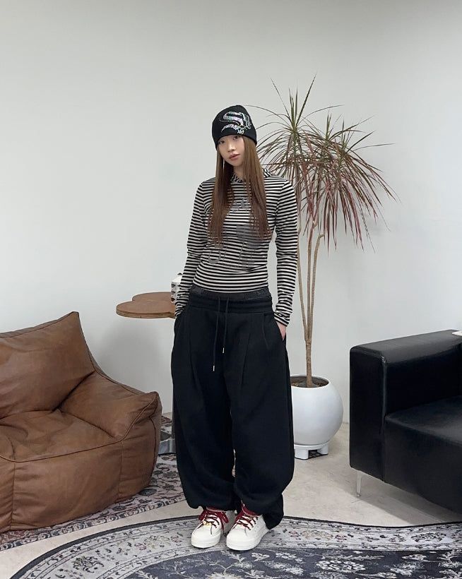Ruben Striped Print Hoodie