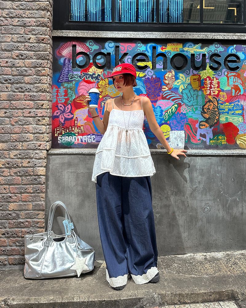 Delight-J（ディライトジェイ）の「double ribbon jacquard bustier long blouse（Tops）」