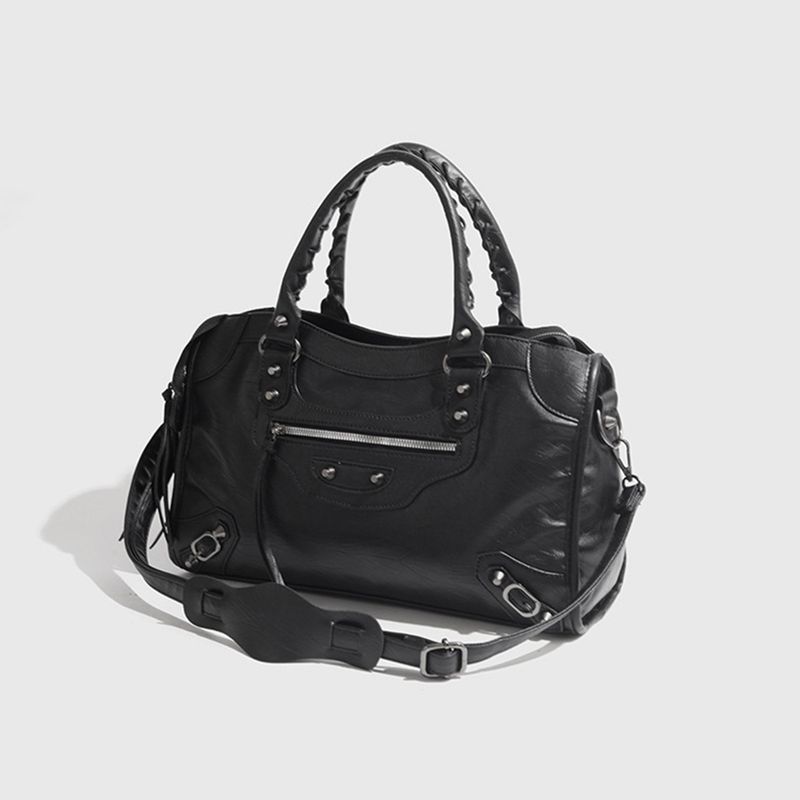 [Unisex] Stud Leather Cross Motor Bag