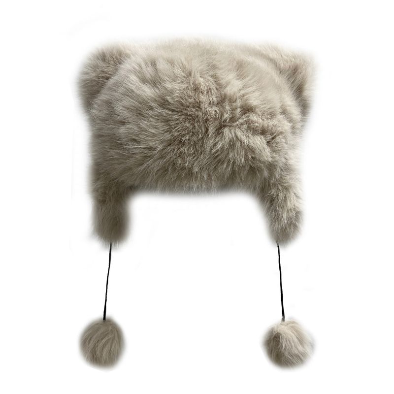 Mini tail soft fur eared fur hat (4 colors)