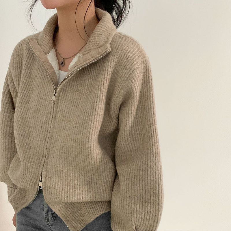 High Neck Two-Way Zip Jacket