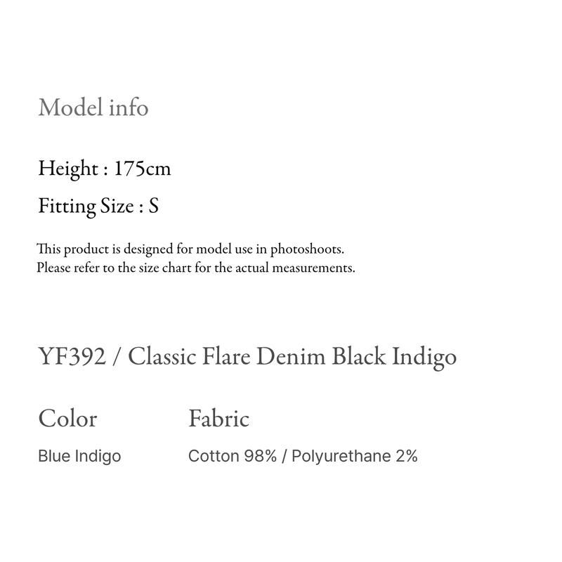 Classic Flare Denim Black Indigo - YF392