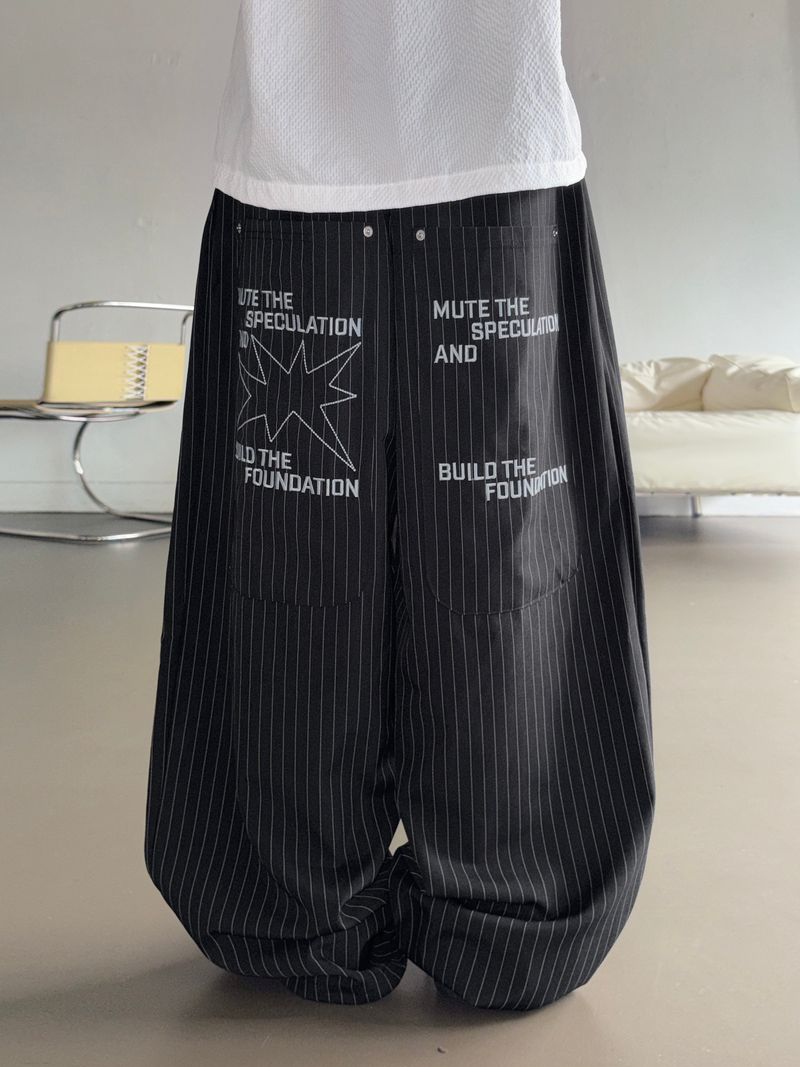 CCORTTI（コルッティ）の「ファウンディ ストライプ リベット レタリング オーバーサイズ バルーン パンツ 2カラー（パンツ）」