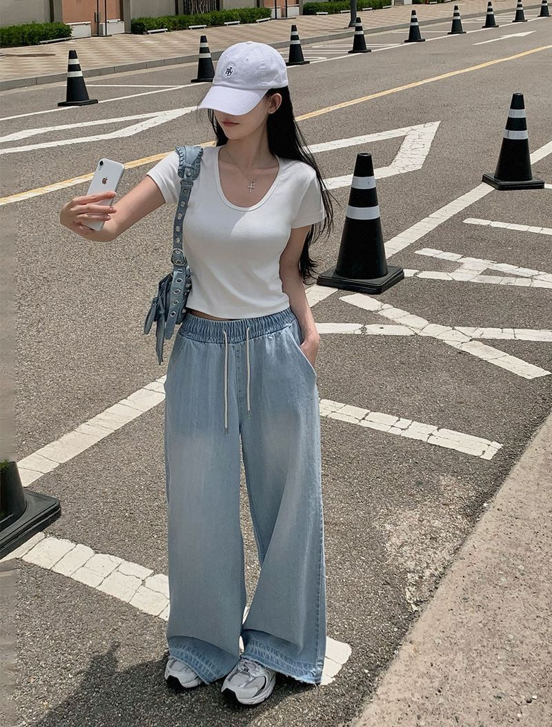 [BELLIDE MADE] Summer Cool Wide Denim Pants