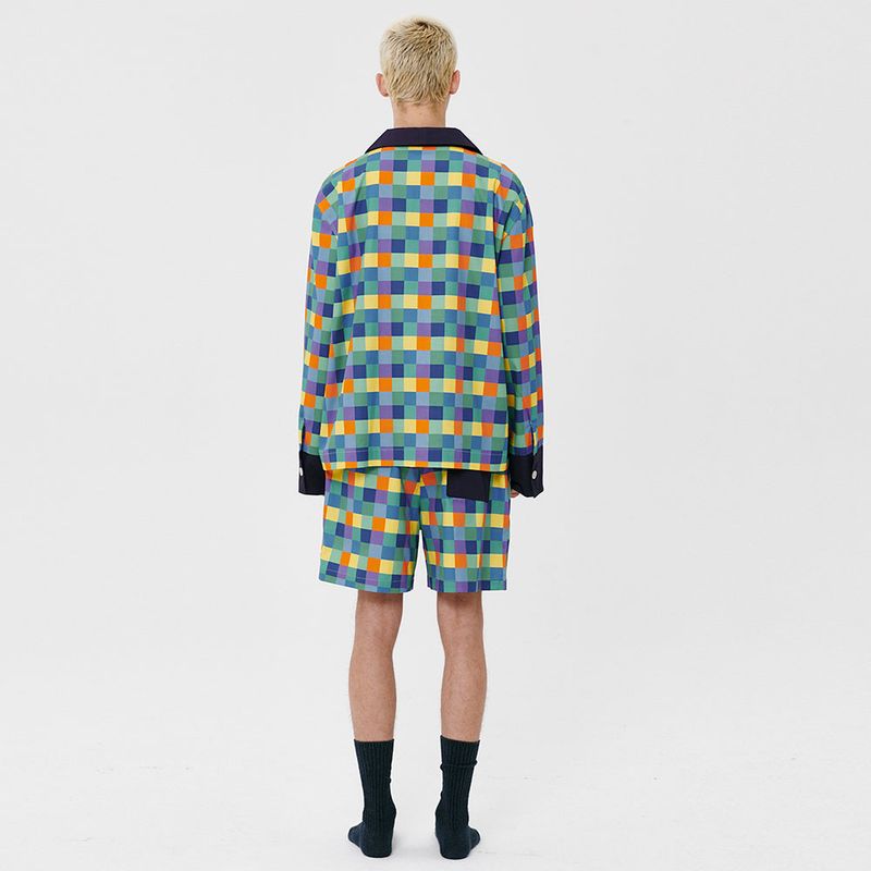 (M) Cheerful Grid PJ Shorts
