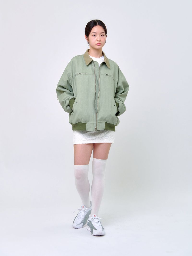 WASHED STITCH BLOUSON_Light Green