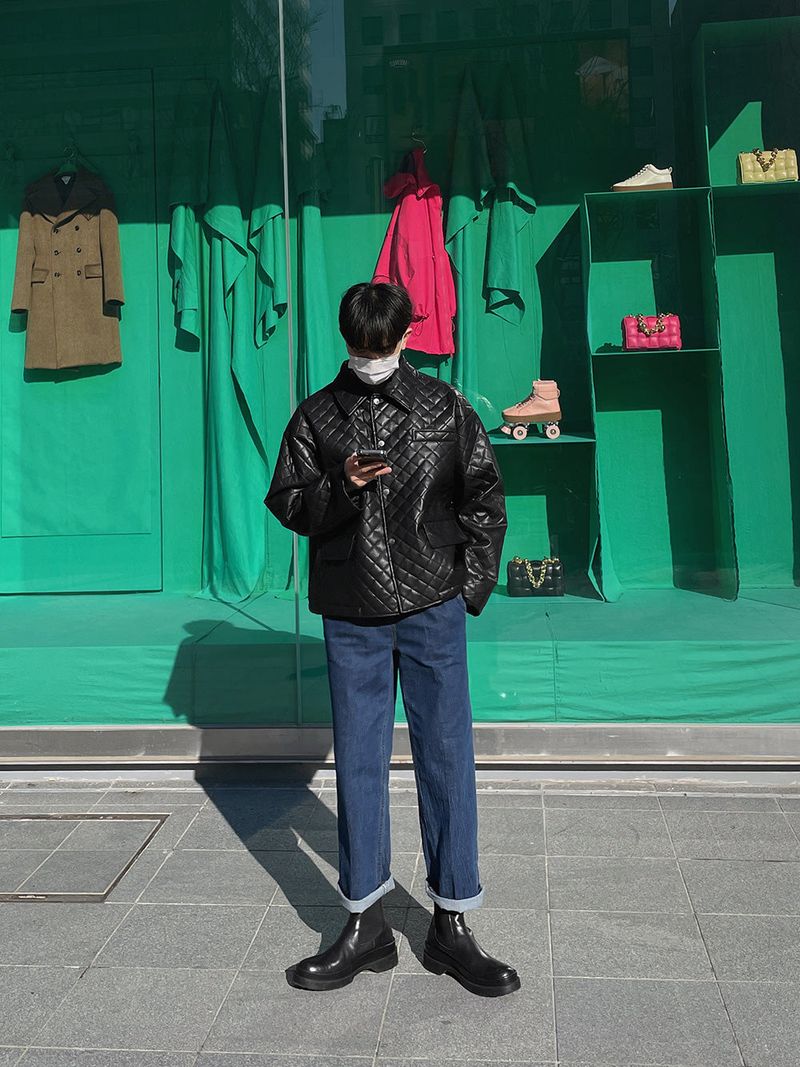 ASCLO Quilting Leather Jacket (2color)