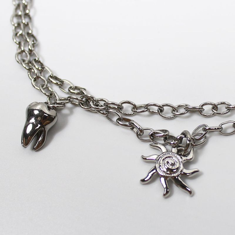tooth gem necklace (yellow)