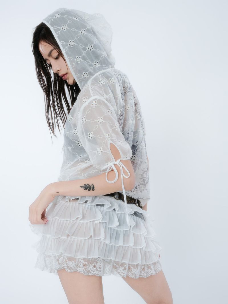 LACE HOODIE DRESS