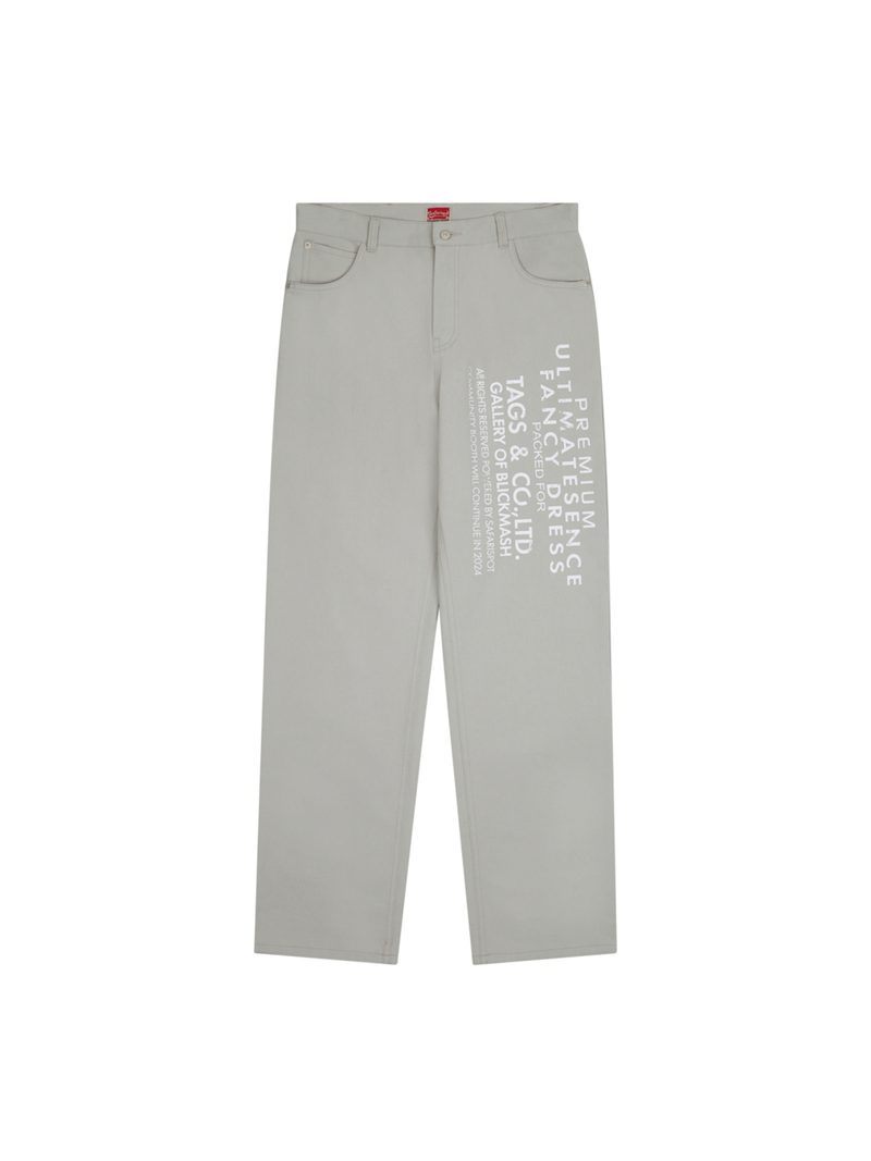 safarispot(サファリスポット)の「MULTI SKULL STRAIGHT COTTON PANTS (GRAY)(Pants)」