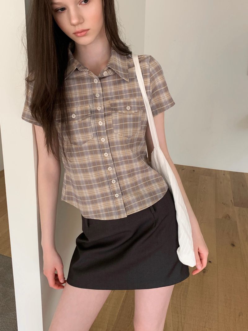 [ORIGINAL] Abel Pocket Short Sleeve Check Shirt