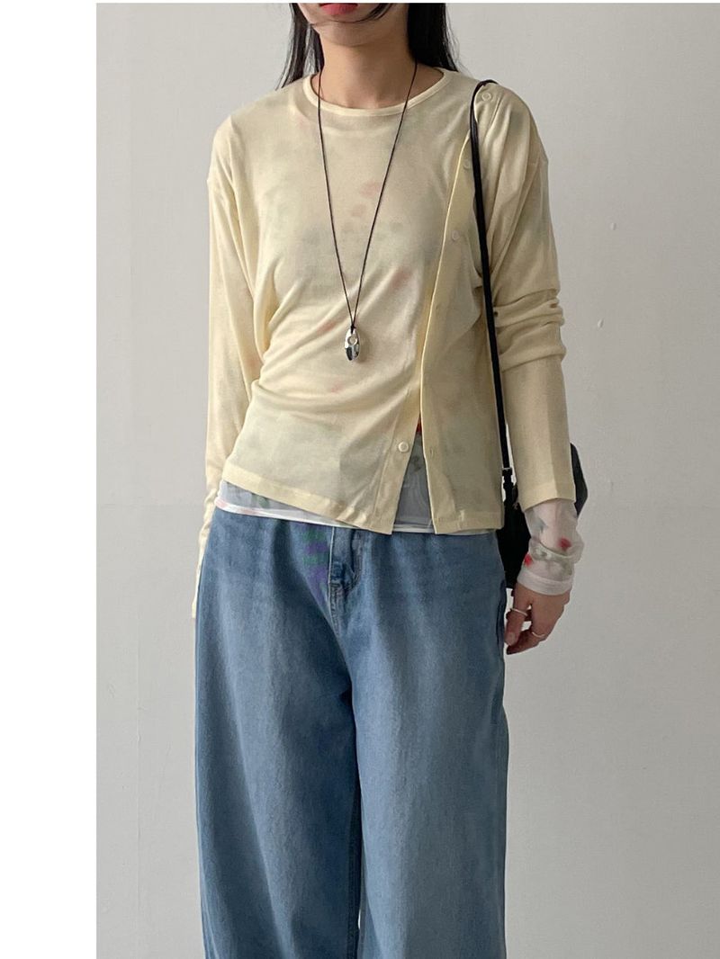 Flower See-through Layered T-shirt