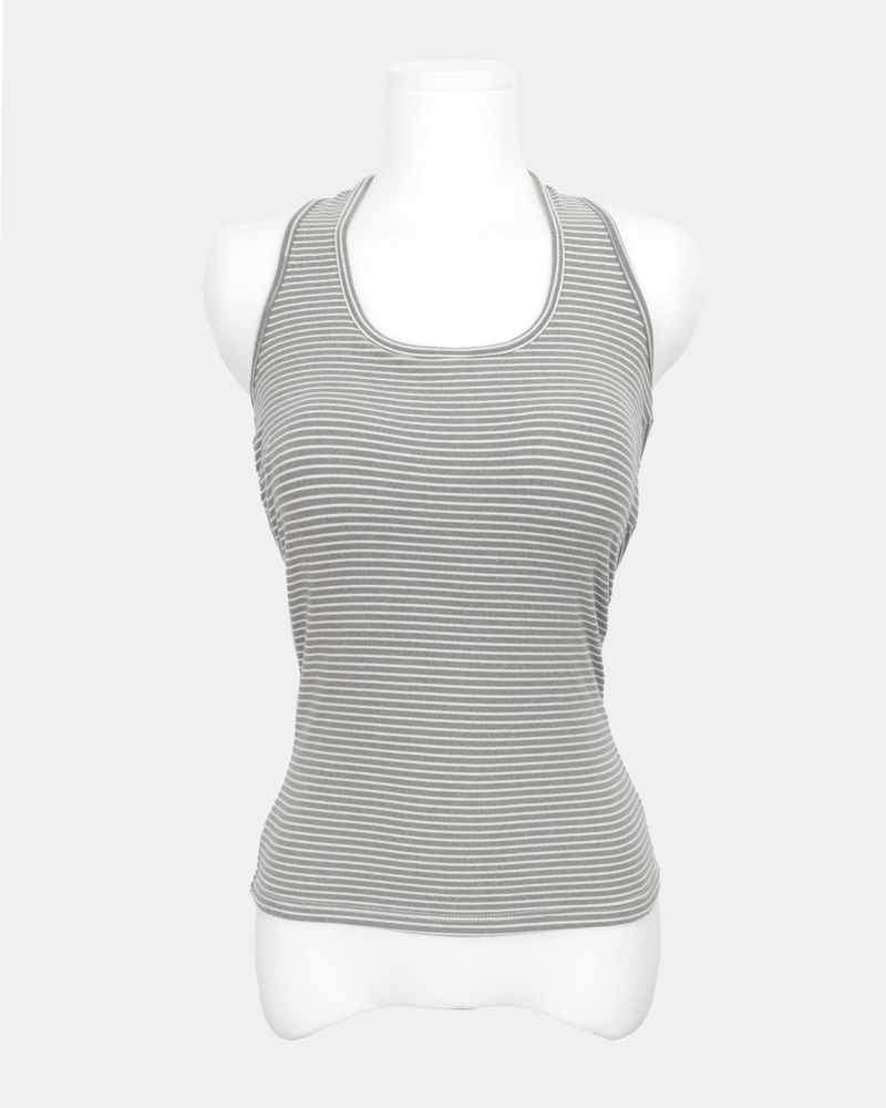 Tinru Halter Neck Stripe Sleeveless Top
