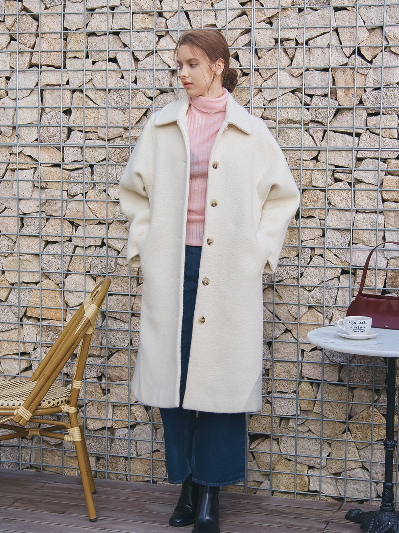 SINGLE LONG COAT_IVORY