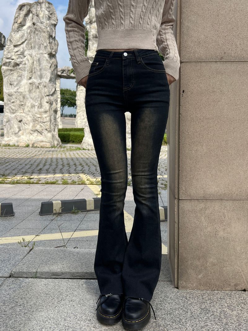Y2K Vintage Washed Brownie Bootcut High Waist Long Pants