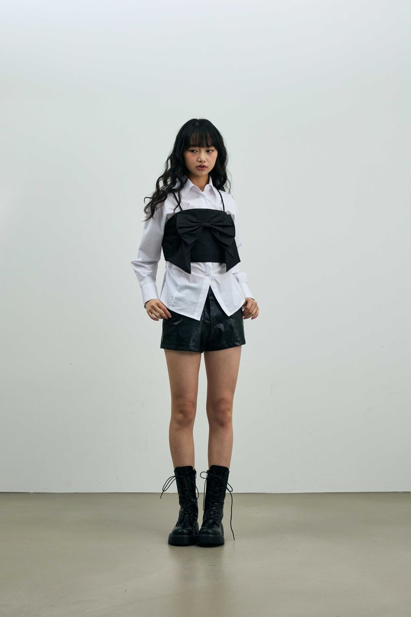 ARI RIBBON BUSTIER / BLACK