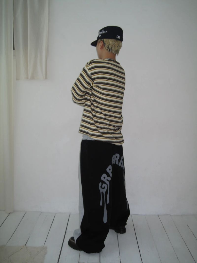 [UNISEX] 100 カラー ブロック スウェットパンツ (2 Colors)
