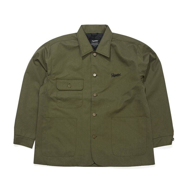 BSR2223FWJK065 LOGO COLLAR COTTON BASIC JACKET KHAKI