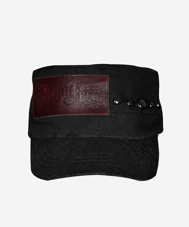 LABEL STUD MILITARY CAP #WINE