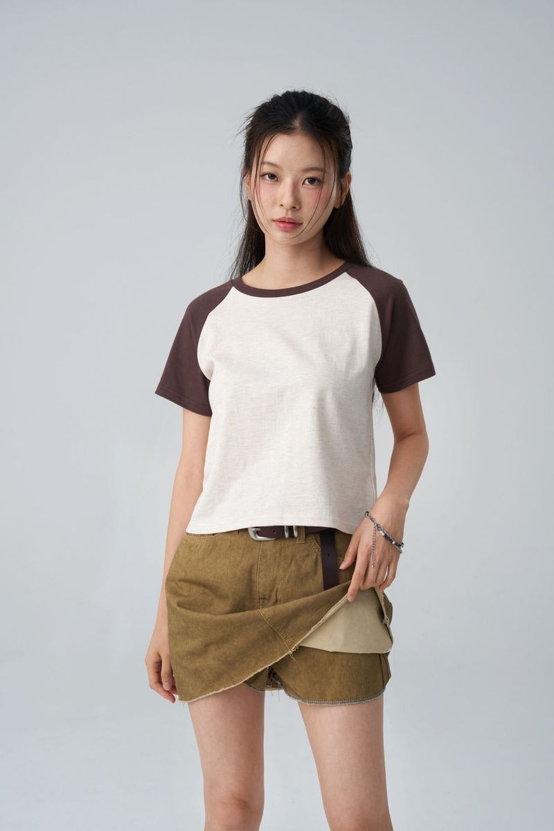 (W) grunge washed skirt pants