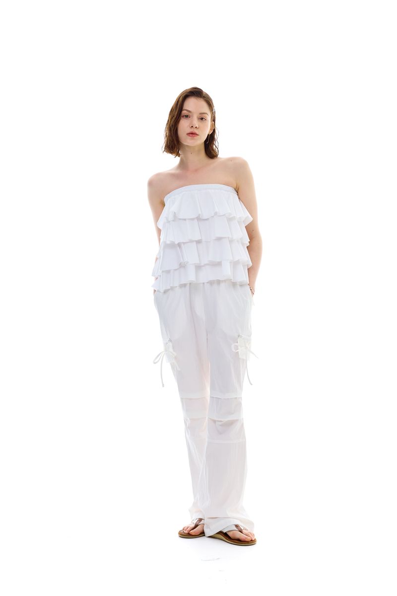 VIVA FRILL TOP SKIRT / WHITE