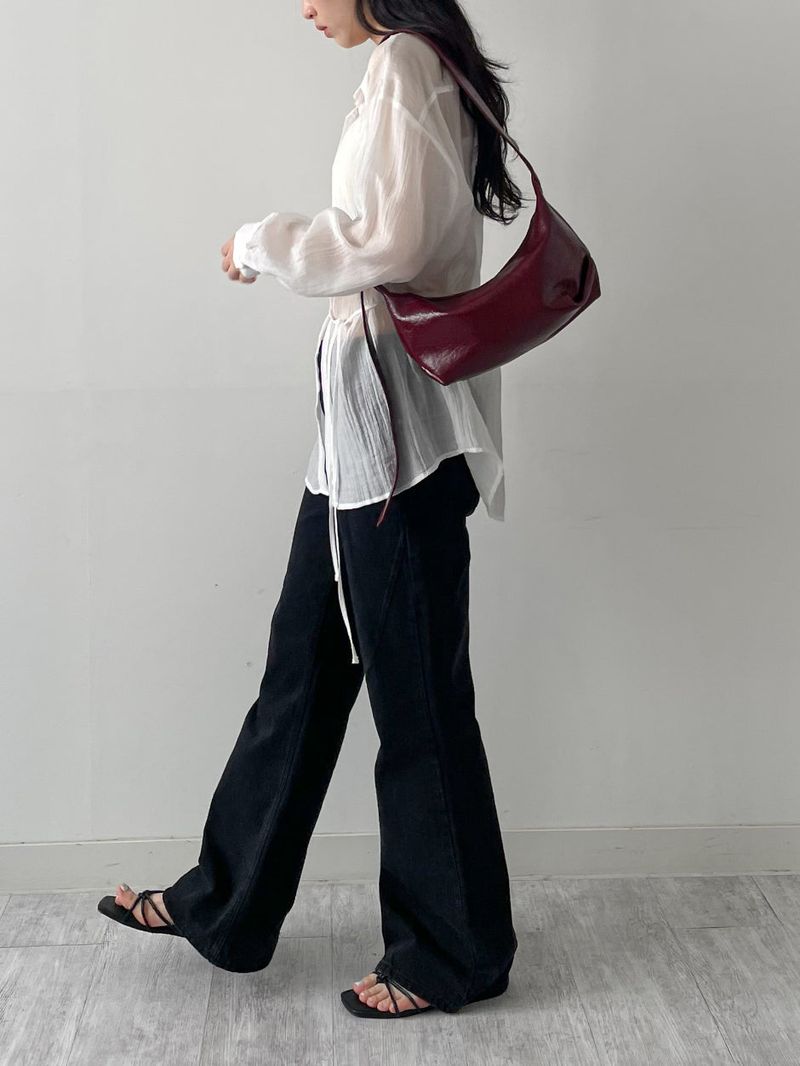 Wrinkle See-through Oversized Shirt