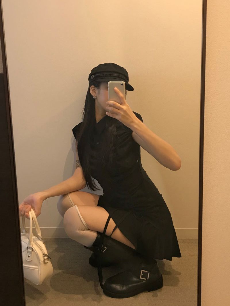 City Class Sheer Shirring HAlf Shirt& Skirt SET 