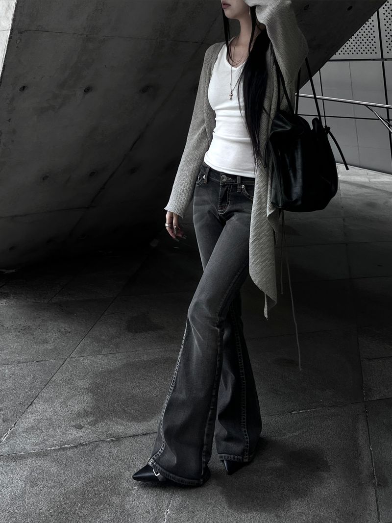 strap frey knit cardigan (2color)