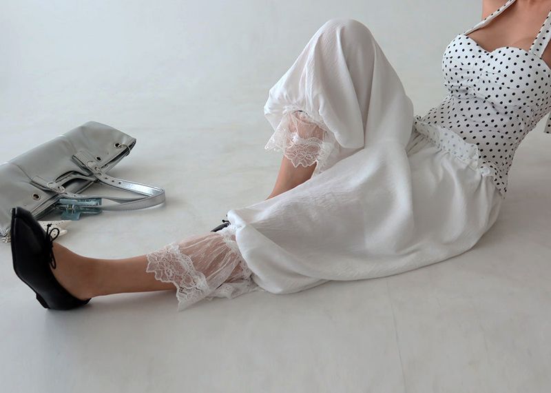 dot halter neck smoke blouse