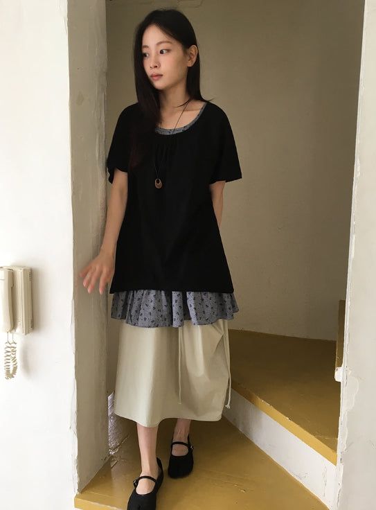 Kannahi Shirring Long Skirt