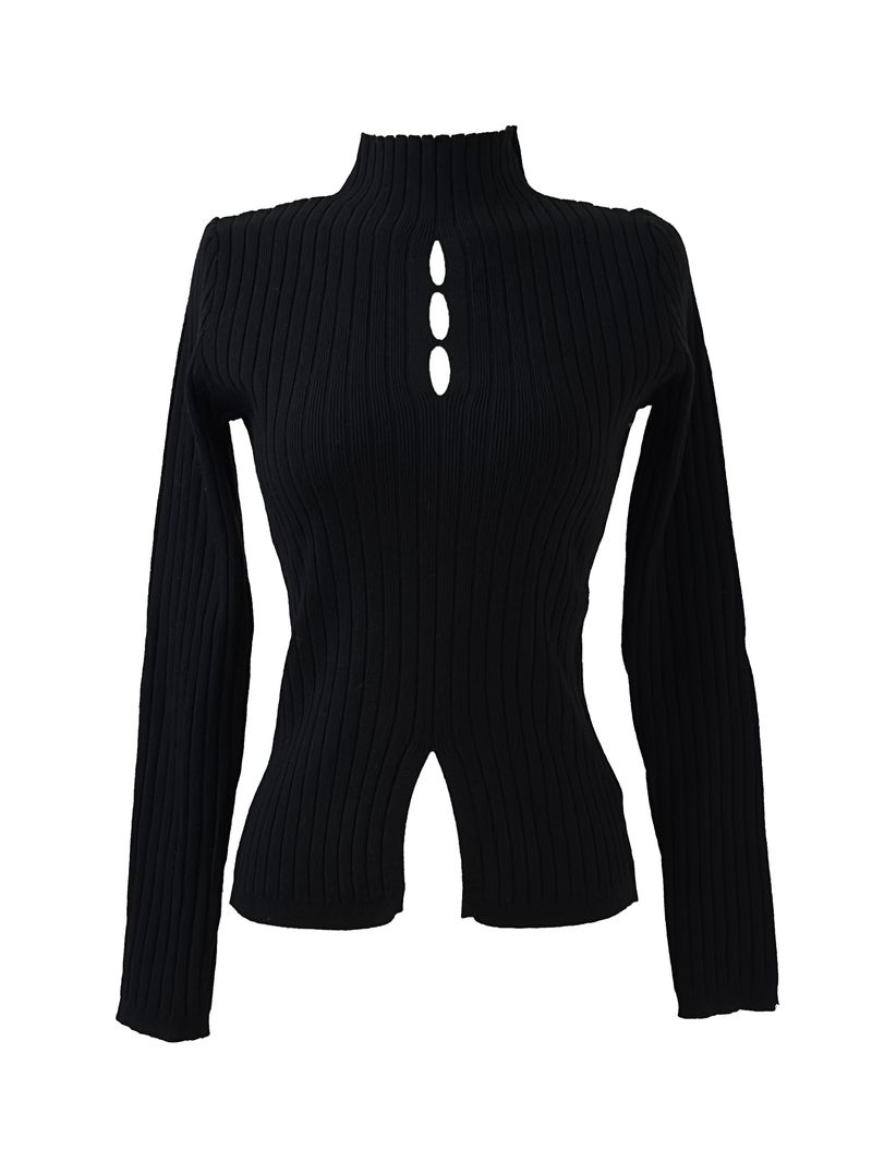 three slit ribbed knit