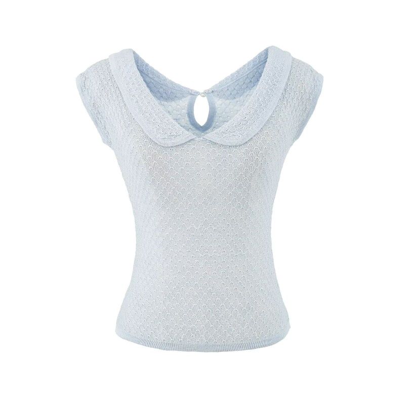Luelle Eyelet Collar Knit
