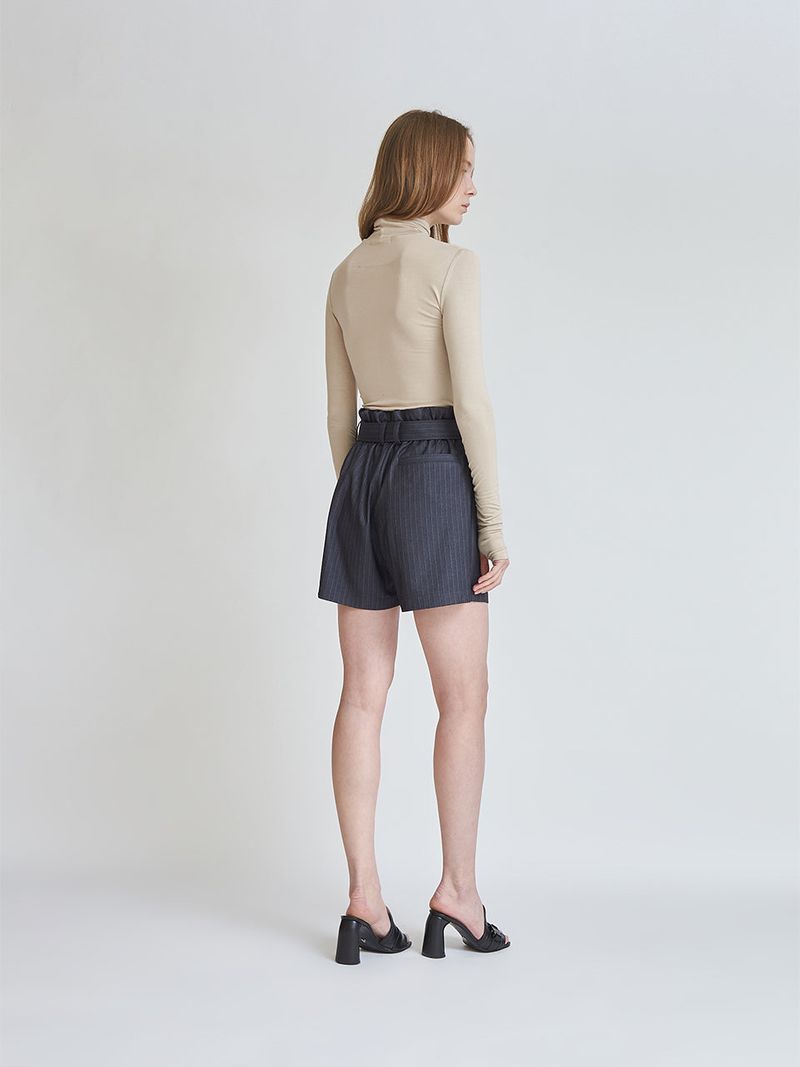 UNIVERSITY LOGO EMBROIDERY SHIRRING TURTLE NECK