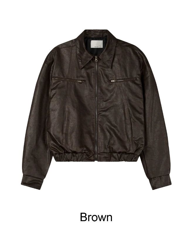 Edion Crop Leather Jacket