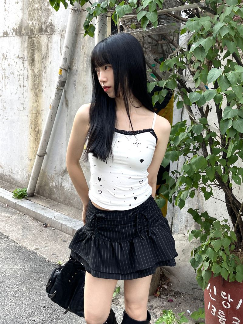 heenytsuki(ヒニツキ)の「Kitchen Dot Pixel Lace Sleeveless(Tops)」