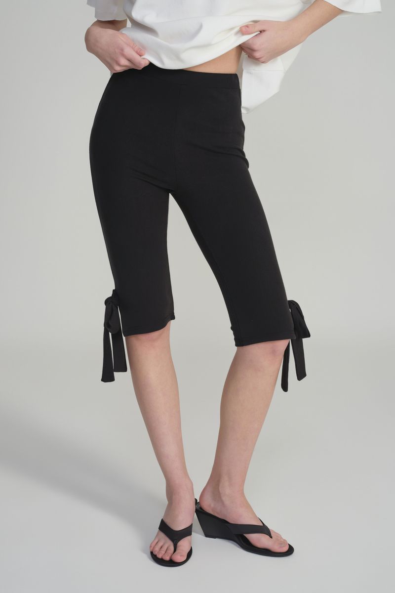 Candy Bow Capri Pants, Black