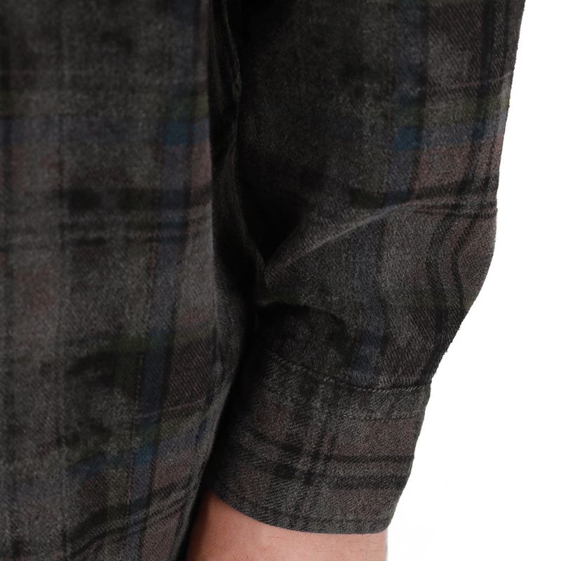 PIGMENT COATED CHECK SHIRTS CHARCOAL