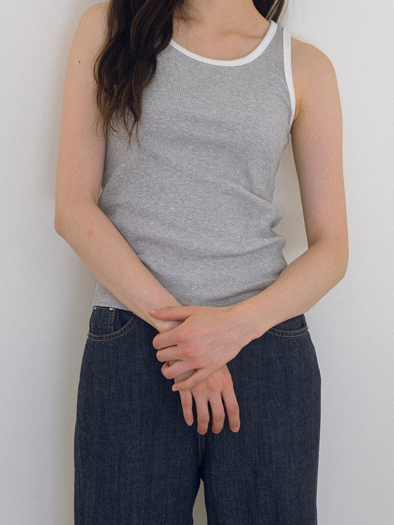 Coloration Sleeveless Top - Gray