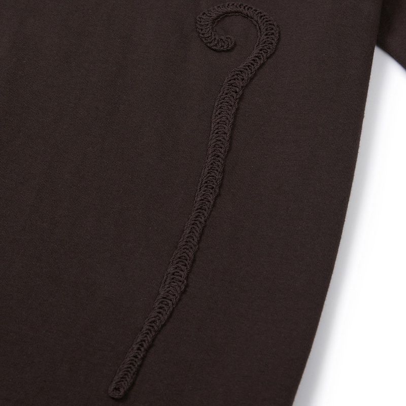 Weaving stem T-shirts / Brown