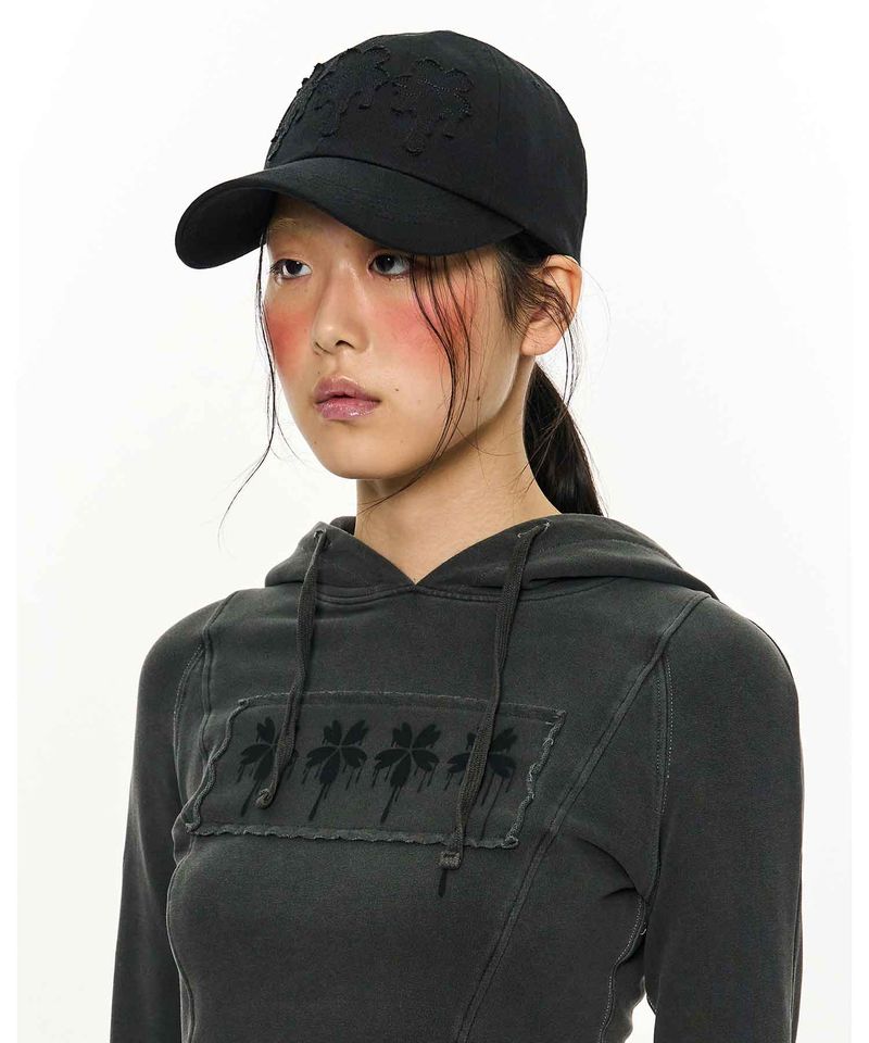 Dripping Patch Ball Cap _ Black