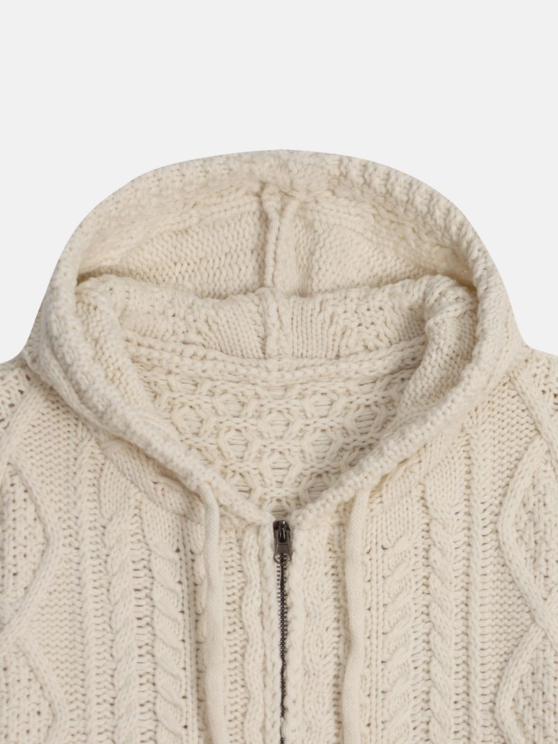 Heart knit zip-up