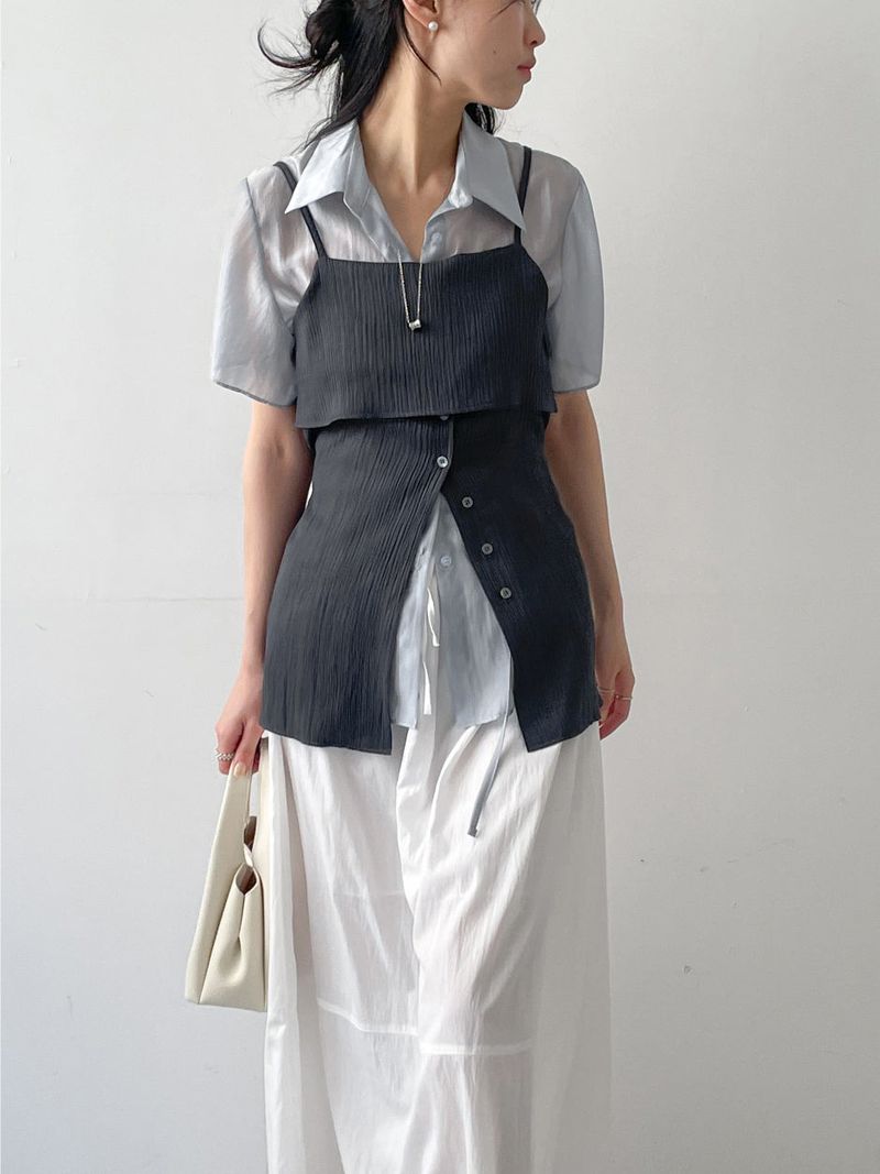 Juicy Nylon Flare Long Skirt