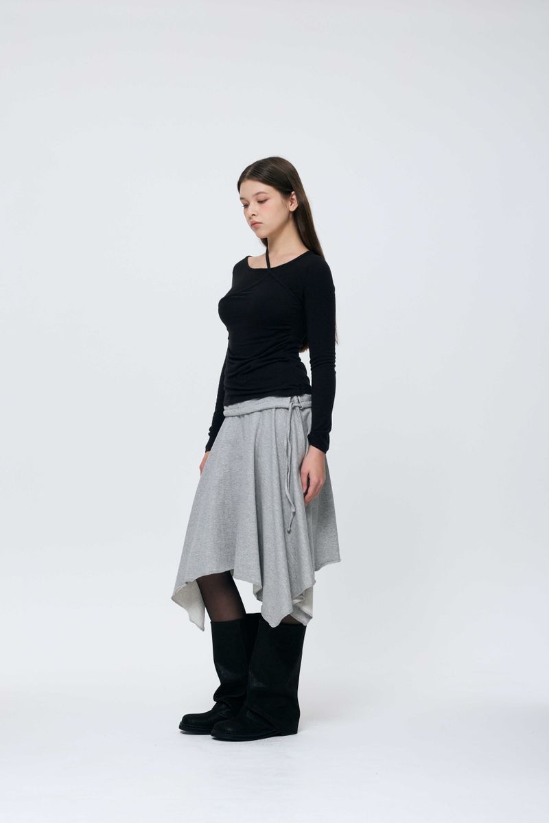 MUREN SHIRRING TOP / BLACK