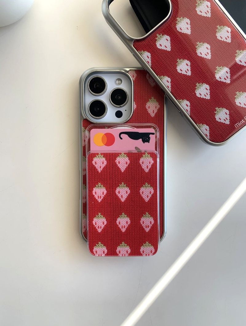[MADE] ストロベリー MagSafe対応 iPhoneカードウォレット