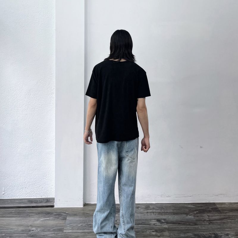 Light Wash Distressed Denim Pants