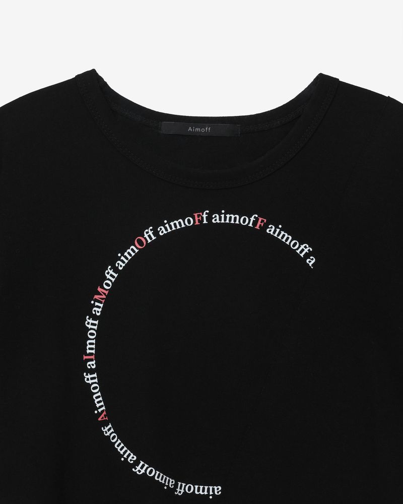 circle lettering 1/2 T-shirt [ black ]