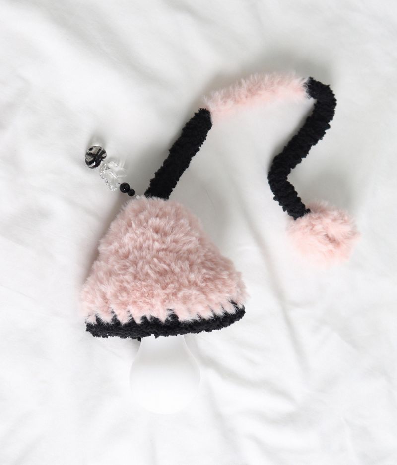 pink black fur light