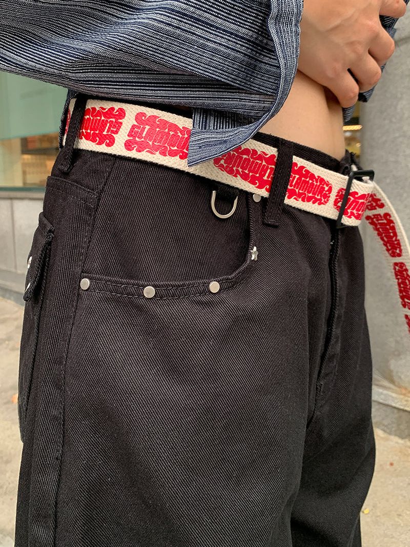 STUD FLAP COTTON JEANS