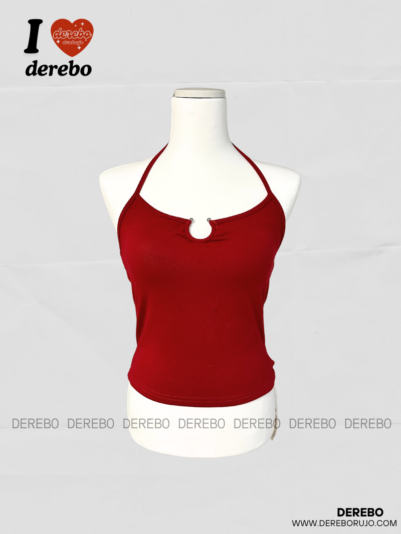 Back strap chain pad sleeveless t-shirt